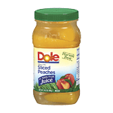 Dole Plastic Jars Peaches Sliced Yellow Cling In Light Syrup Full-Size Picture